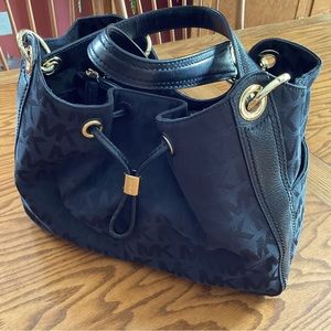 Michael Kors Signature Logo Canvas & Leather Satchel